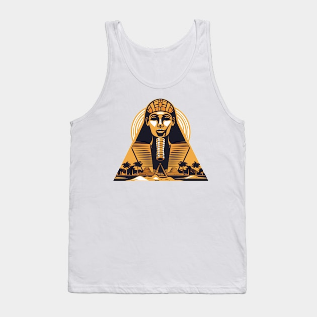 Ancient Egypt: Pharaohs, Pyramids, Golden Elegance: Modern Mythology in Ancient Grandeur Tank Top by FK